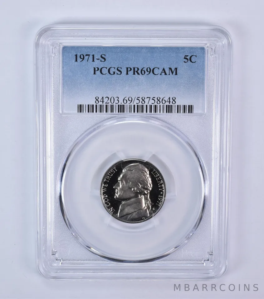 1971-S Jefferson Nickel PR69 CAM PCGS Blue Label