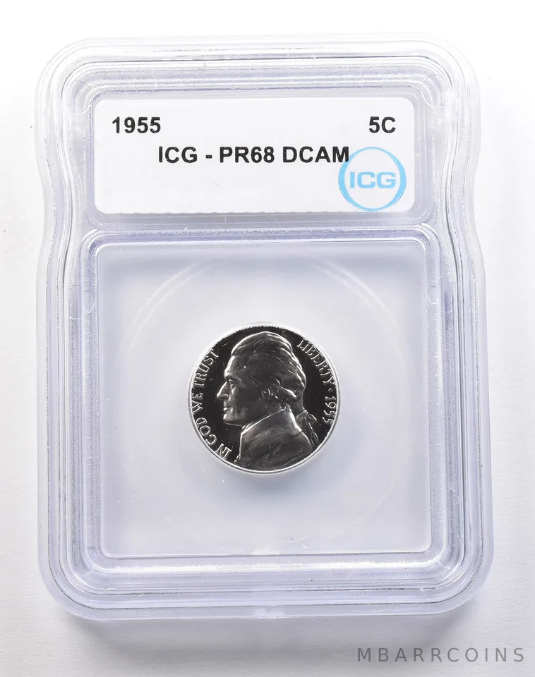 1955 Jefferson Nickel PR68 DCAM ICG *1792