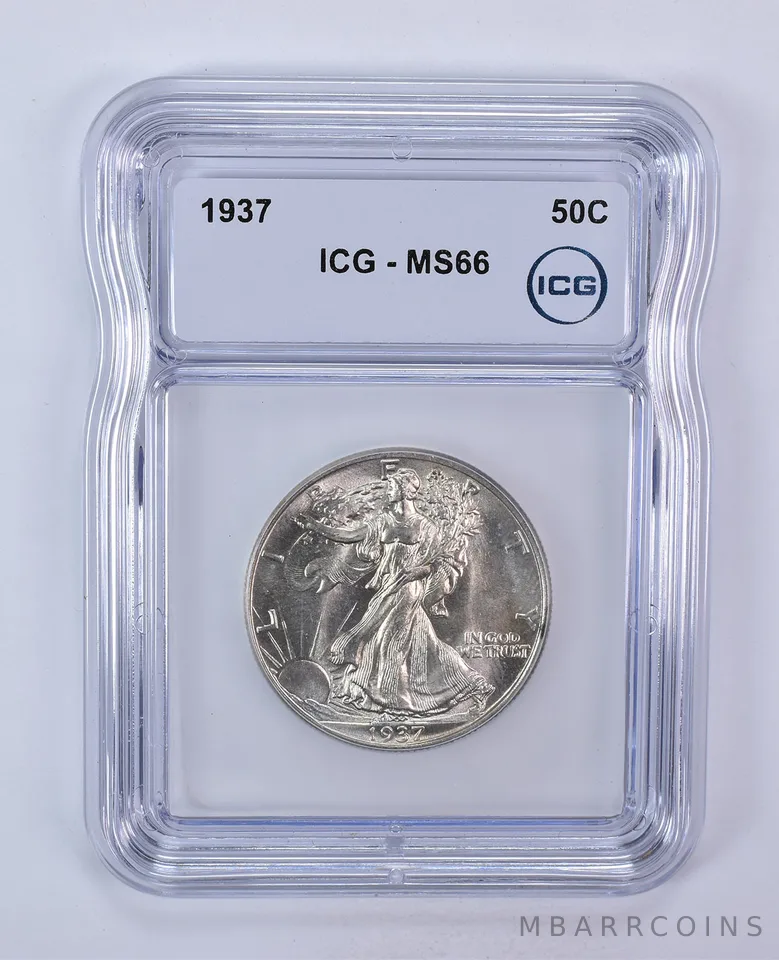 1937 Walking Liberty Half Dollar MS66 ICG
