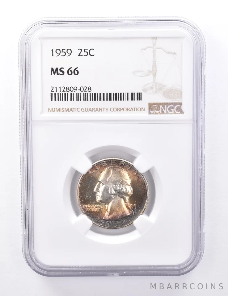 MS66 1959 Washington Quarter - Graded NGC Insane Tone a4266