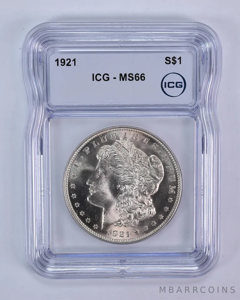1921 Morgan Silver Dollar MS66 ICG