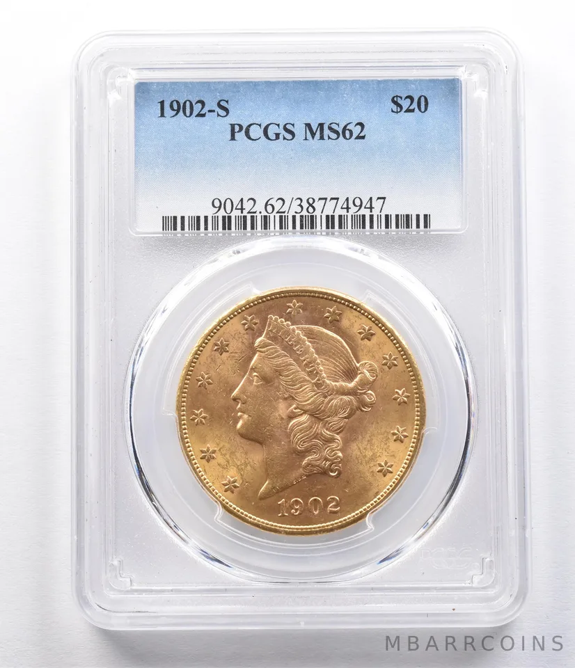 1902-S $20 Liberty Head Gold Double Eagle MS62 PCGS *2061