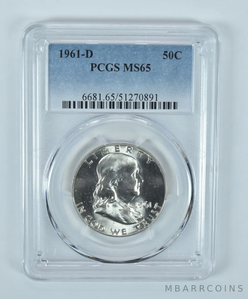 1961-D Franklin Half Dollar MS65 PCGS Blue Label