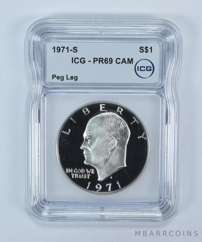 1971-S Eisenhower $1 Peg Leg PR69 CAM ICG