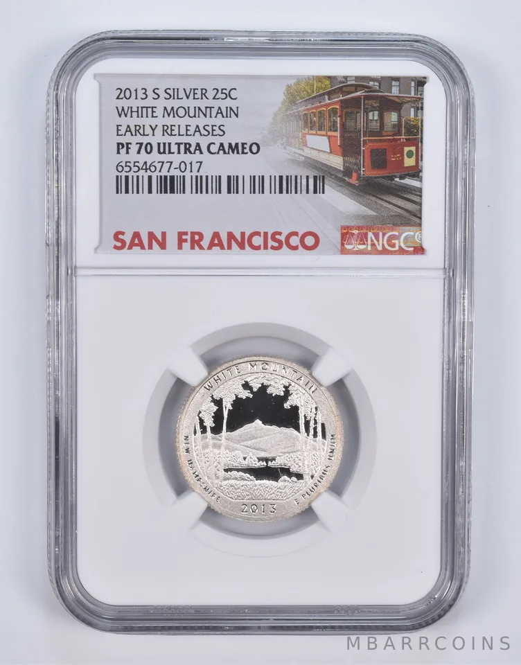 2013-S Silver PF70 ER UCam White Mountain Quarter NGC Limited Edition