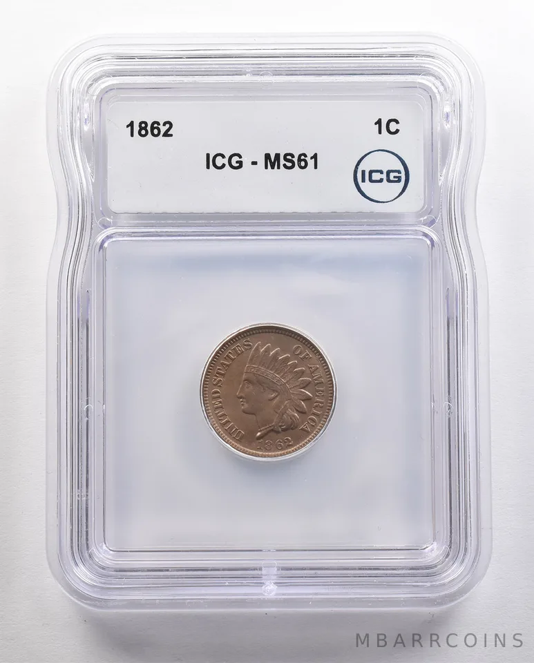 1862 Indian Head Cent MS61 ICG *4456