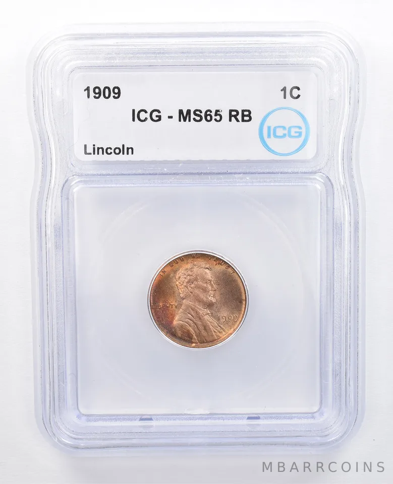 1909 Lincoln Wheat Cent MS65 RB ICG Beautiful Tone a7618