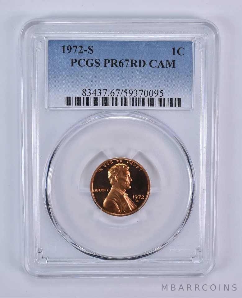 1972-S Lincoln Memorial Cent PR67 RD CAM PCGS Blue Label