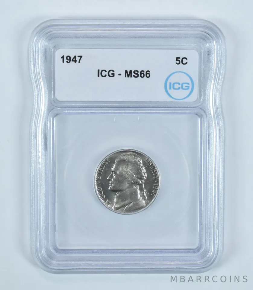 1947 Jefferson Nickel MS66 ICG