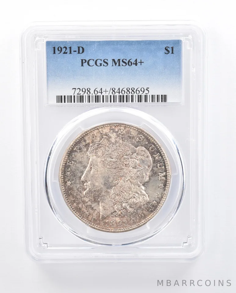 1921-D Morgan Silver Dollar MS64+ PCGS Beautiful Tone *3741