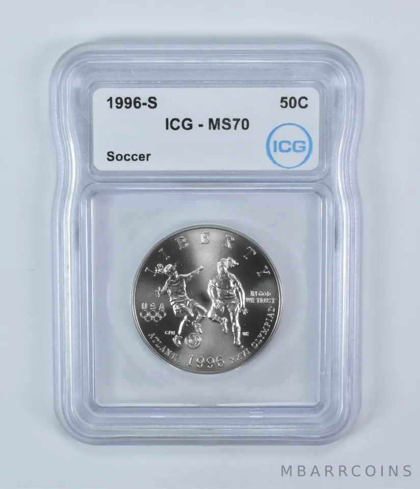 1996-S Olympic Soccer Commemorative Half Dollar MS70 ICG
