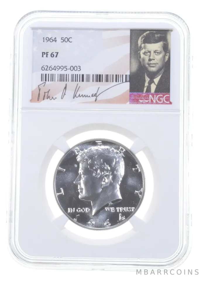 1964 Kennedy Half Dollar PF67 NGC Signature Label