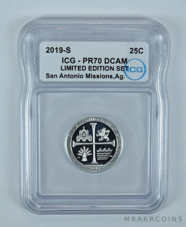 2019-S Washington Quarter ATB San Antonio Missions Limited Edition PR70 DCAM ICG