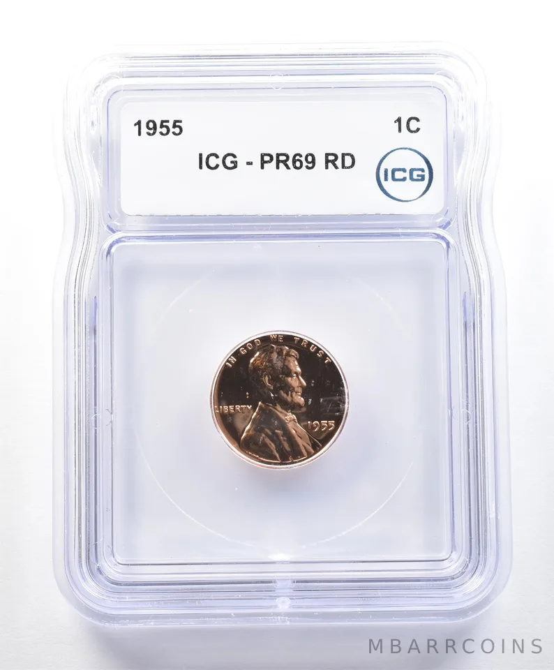1955 Lincoln Wheat Cent PR69 RD ICG *9025