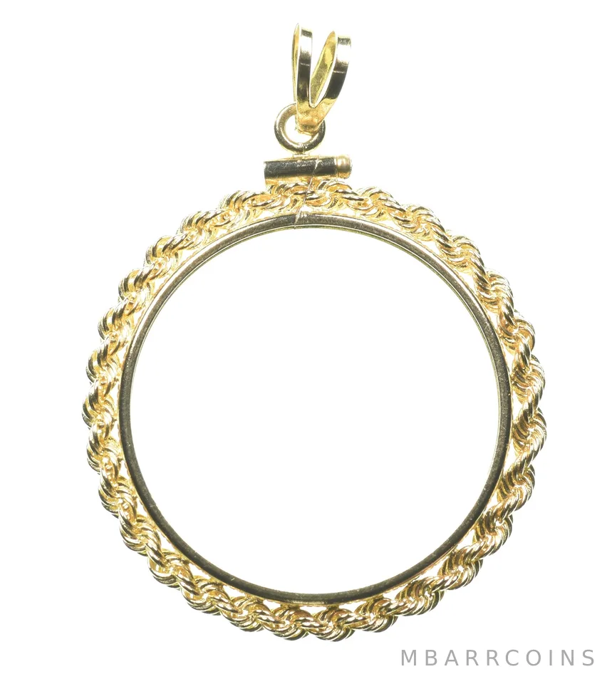14kt Gold Coin Bezel For 1/2 Oz US Gold Eagle (27mm) (3.7g) a6789