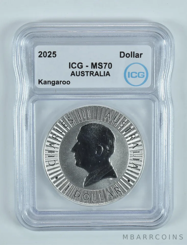2025 P Australia 1 Dollar Silver Kangaroo MS70 ICG