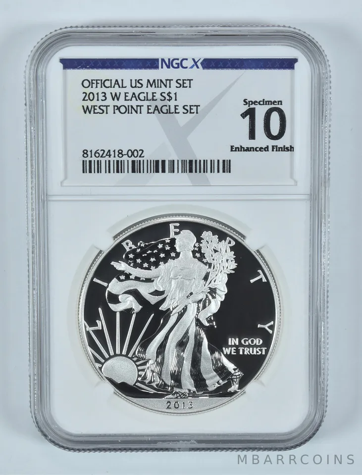 2013-W American Silver Eagle WP Set Specimen 10 Enhanced Finish NGC X NGCX