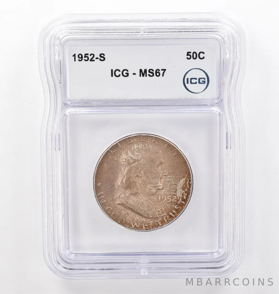1952-S Franklin Half Dollar MS67 ICG Beautiful Tone *6201