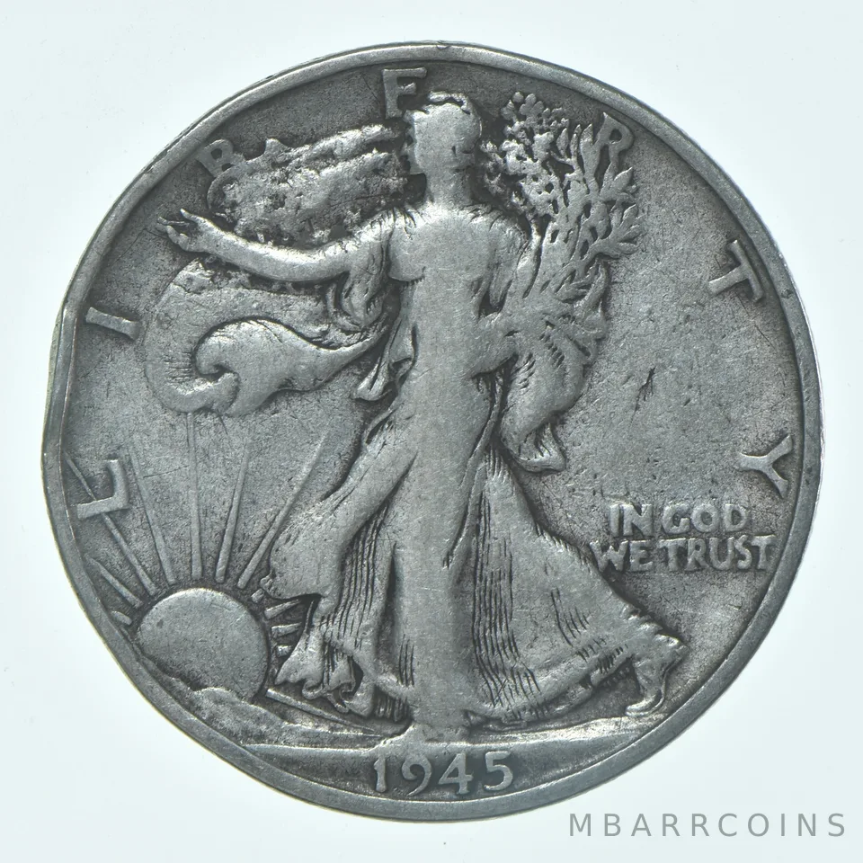 1945-S Walking Liberty Half Dollar CIRC VG+ 90% Silver