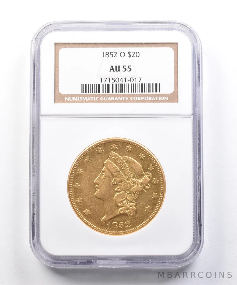 1852-O $20 Liberty Head Gold Double Eagle AU55 NGC *3952