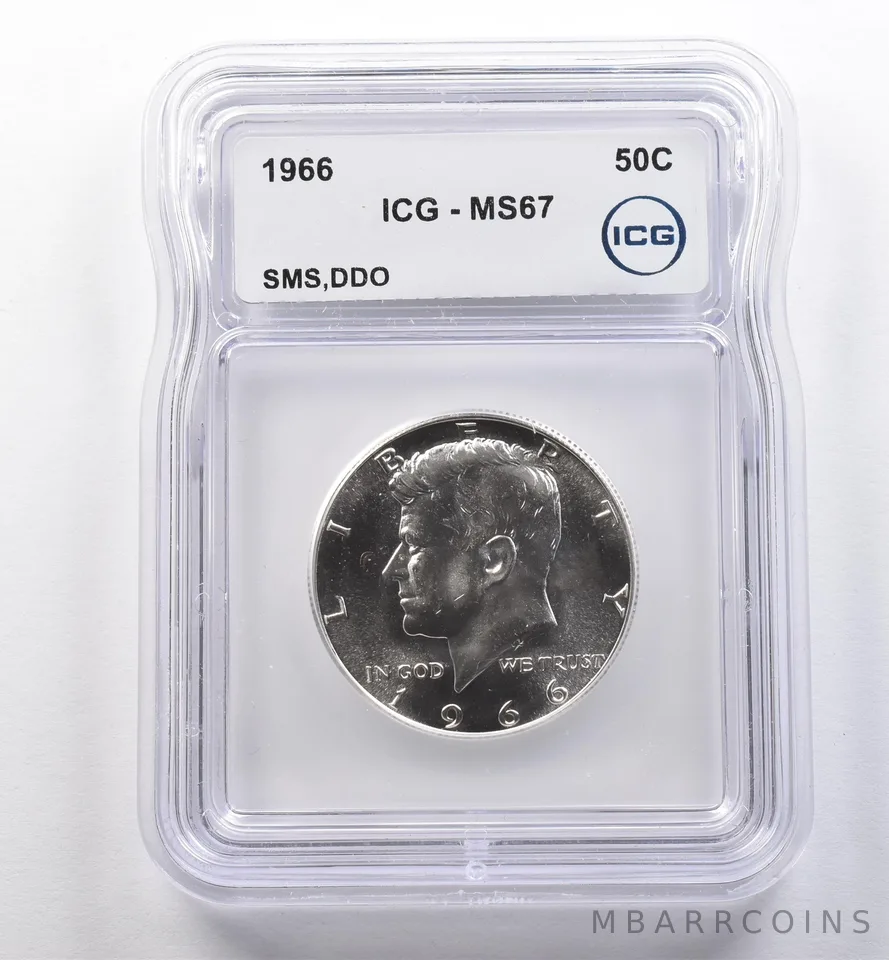 1966 Kennedy Half Dollar SMS DDO MS67 ICG *2224