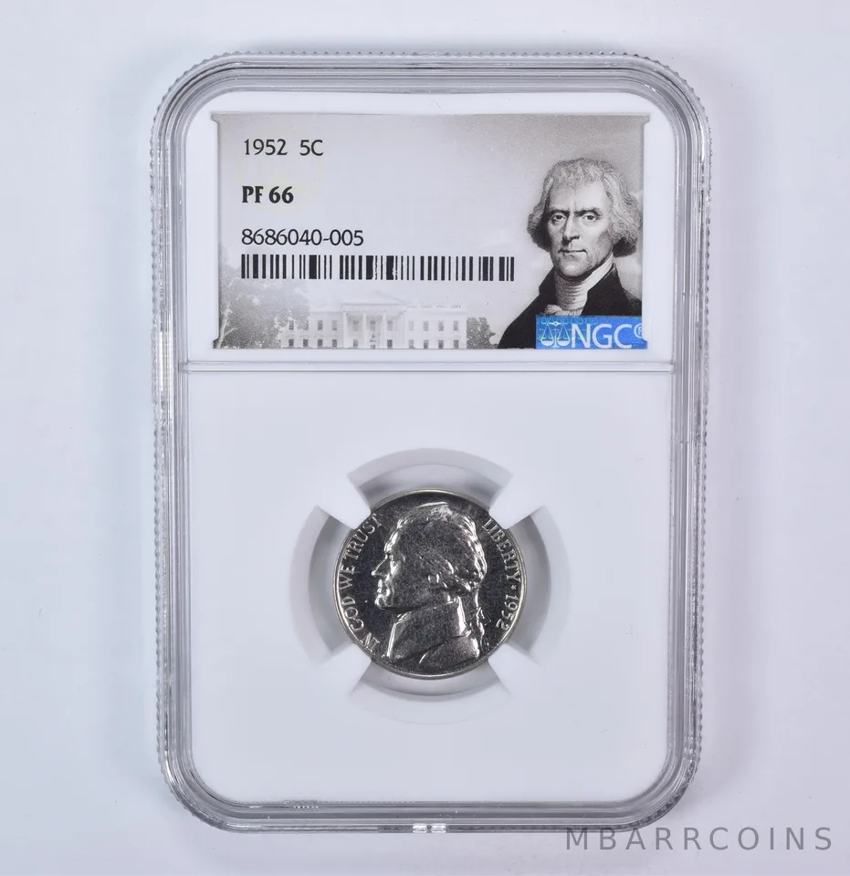 1952 Jefferson Nickel PF66 NGC Special Label