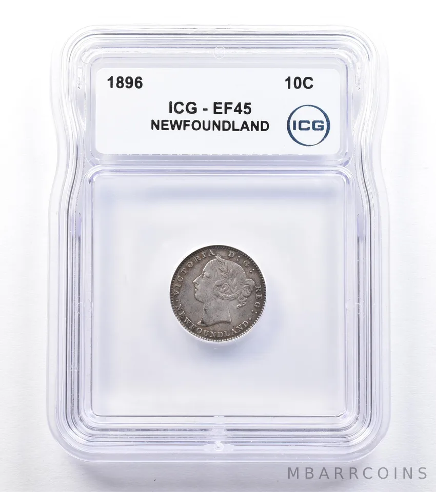 1896 Newfoundland 10 Cents EF45 ICG *1789