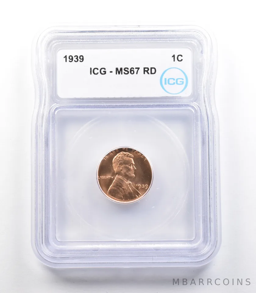 1939 Lincoln Wheat Cent MS67 RD ICG *2436
