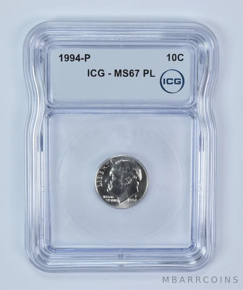 1994-P Roosevelt Dime MS67 PL ICG