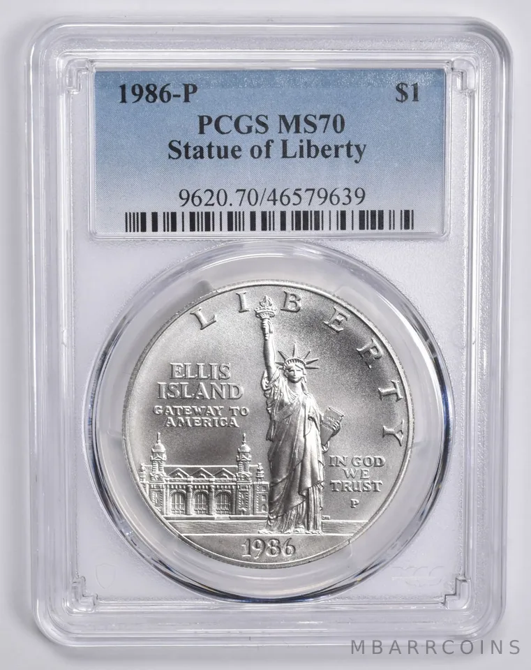 1986-P Statue Of Liberty Commemorative Silver Dollar MS70 PCGS