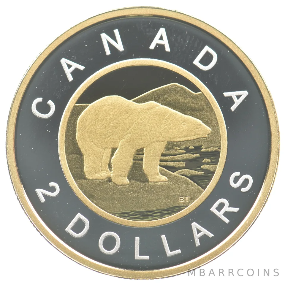 2021 Canada 2 Dollars Gilt Silver Polar Bear *6678