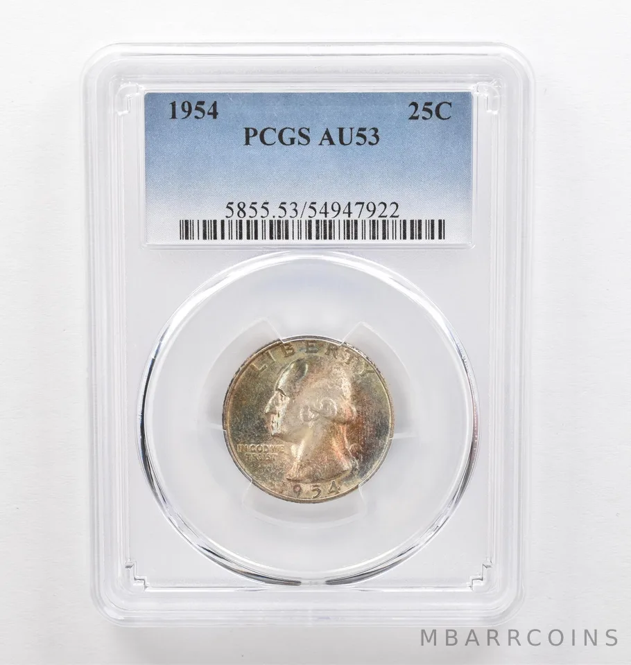 1954 Washington Quarter AU53 PCGS Beautiful Tone *0317