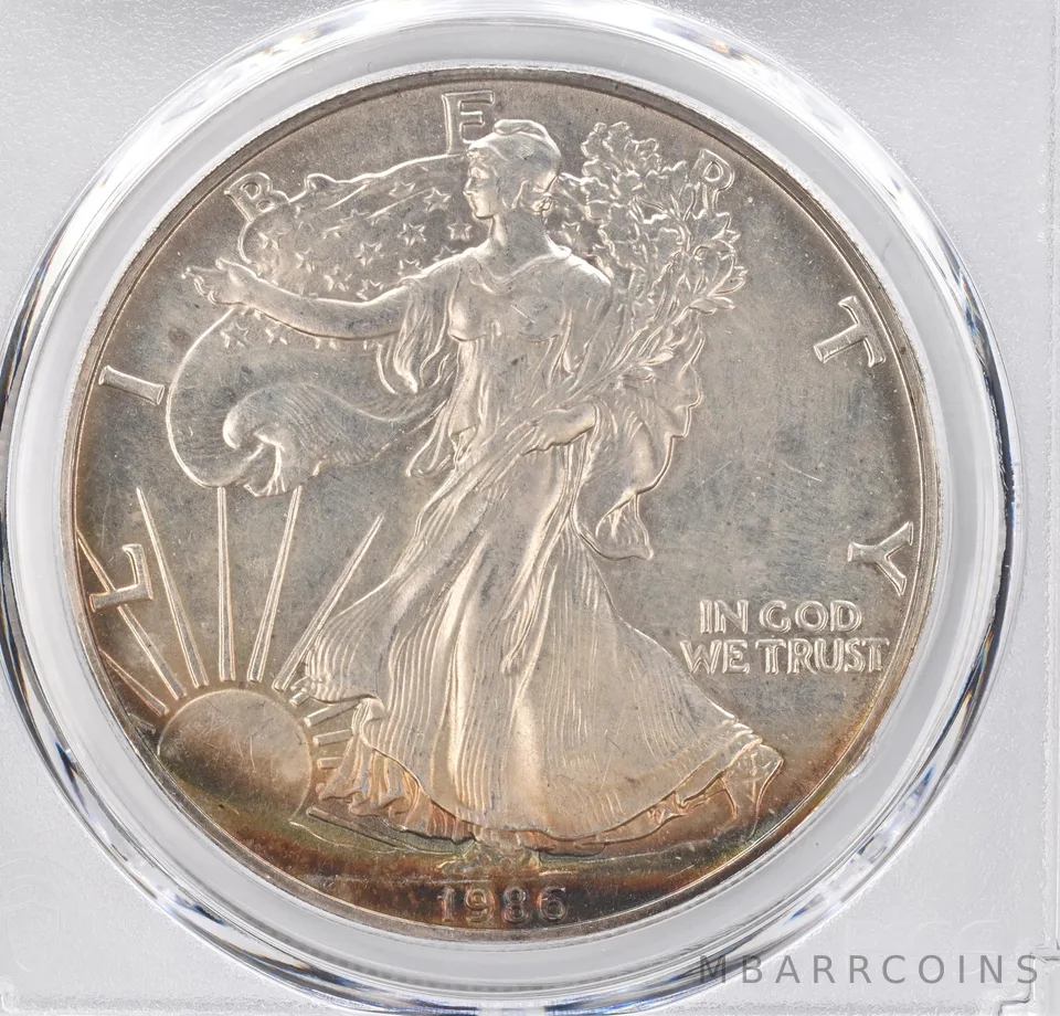 1986 American Silver Eagle MS68 PCGS Beautiful Tone *1184