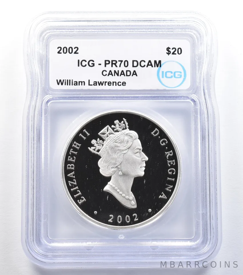 2002 Canada 20 Dollars William Lawrence Silver PR70 DCAM ICG *7926
