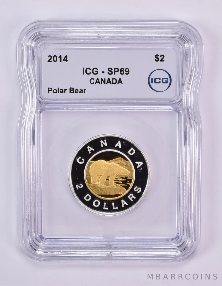 2014 Canada 2 Dollar Polar Bear SP69 ICG