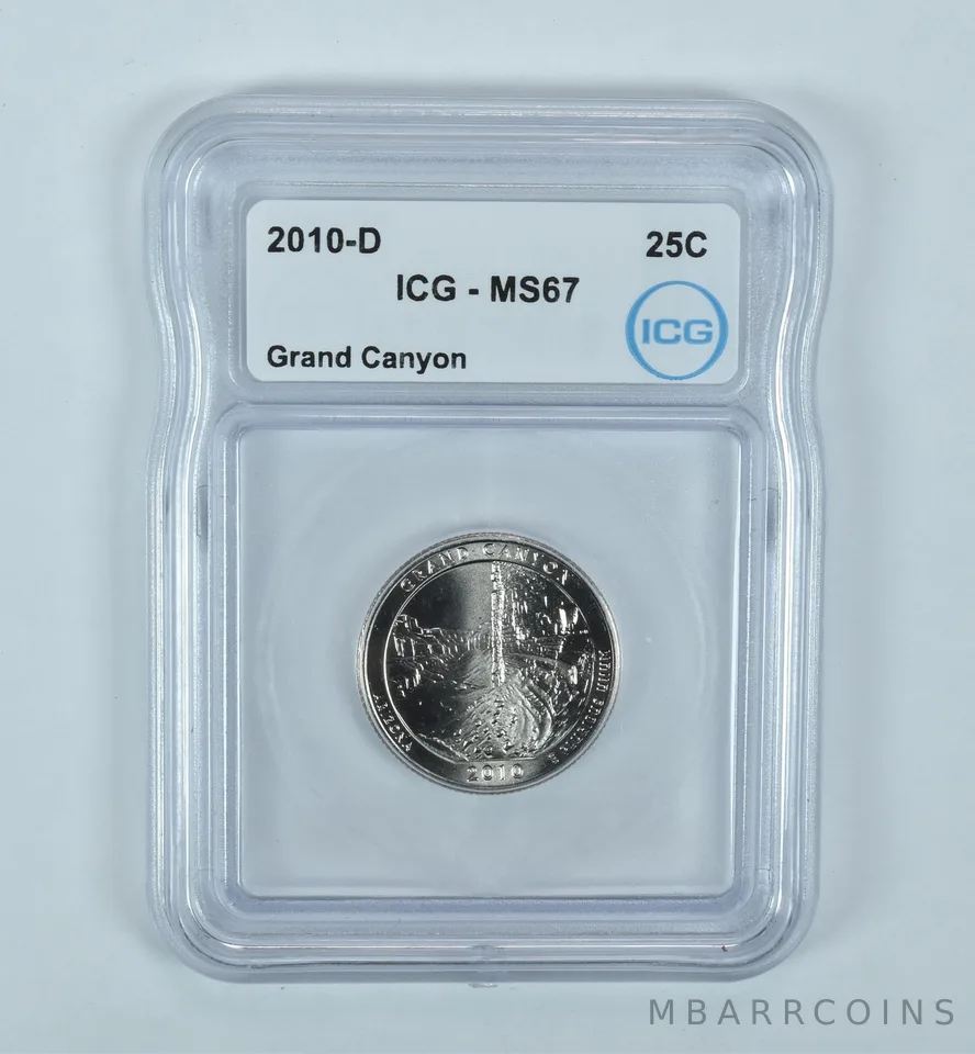2010-D Washington Quarter ATB Grand Canyon MS67 ICG