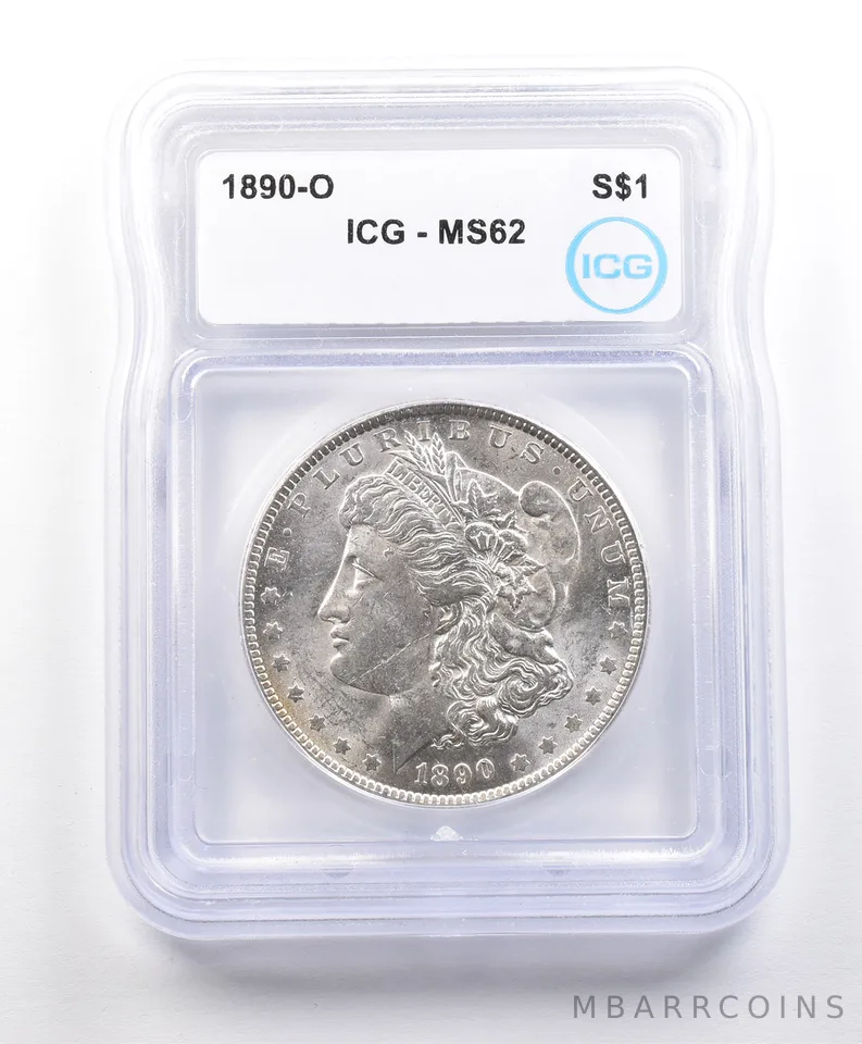 1890-O Morgan Silver Dollar MS62 ICG a3337
