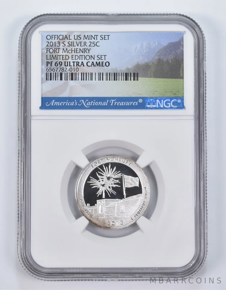 2013-S Silver PF69 ANT Fort McHenry Quarter Limited Edition NGC