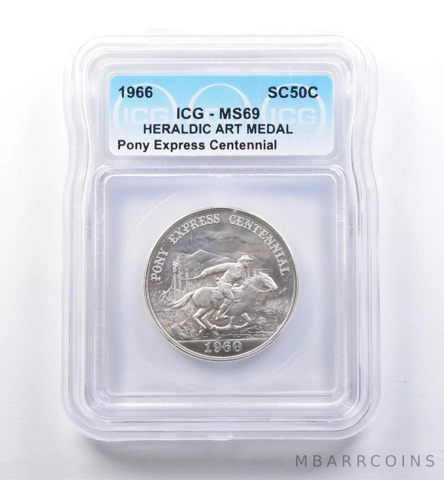 1960 So Called Half Dollar Pony Express Centennial MS69 ICG *8396