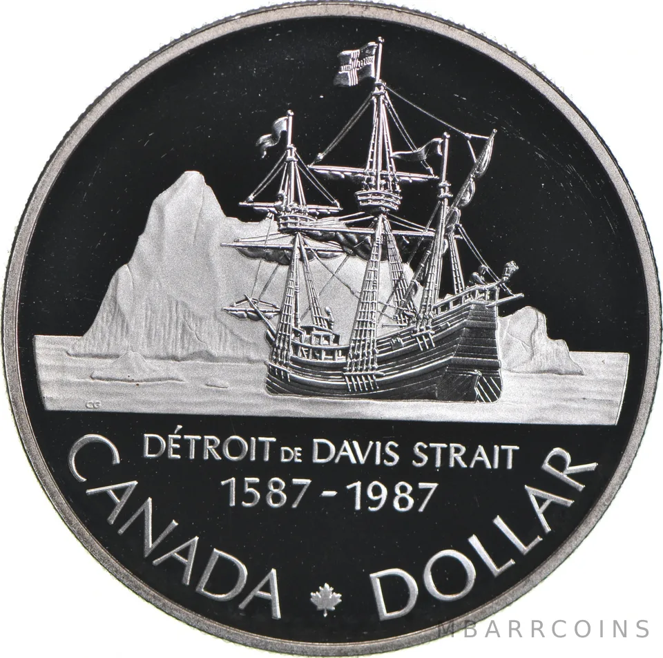 1987 Canada 50% Silver Canadian Silver Dollar - Davis Strait
