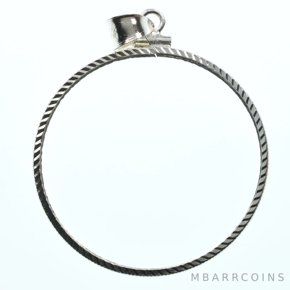 Sterling Silver 38 MM 1 Oz Panda China Coin Bezel Pendant Frame Edge *2146