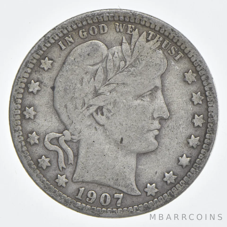 1907-O Barber Quarter 90% Silver VG Condition
