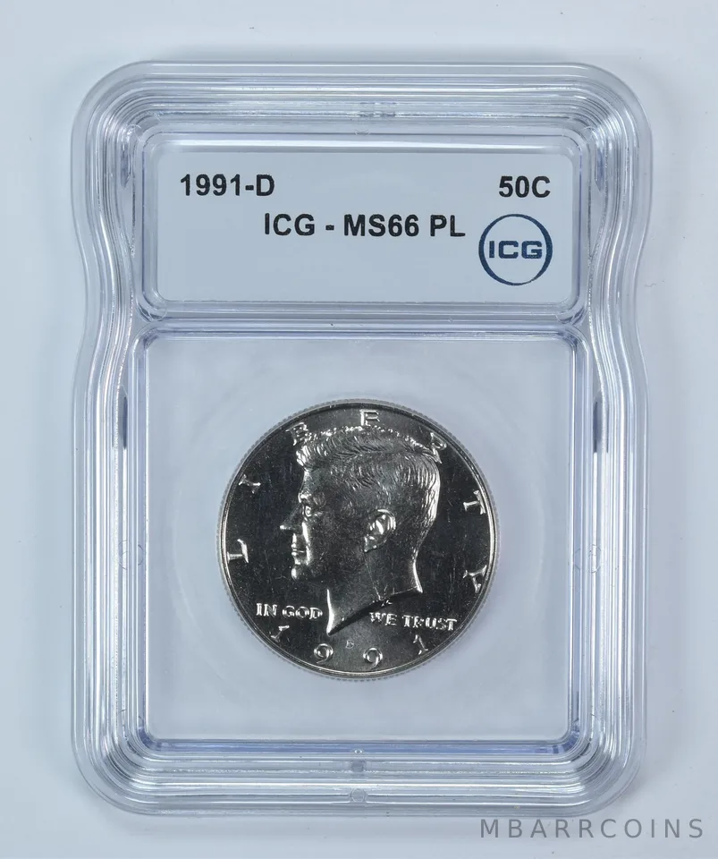 1991-D Kennedy Half Dollar MS66 PL ICG