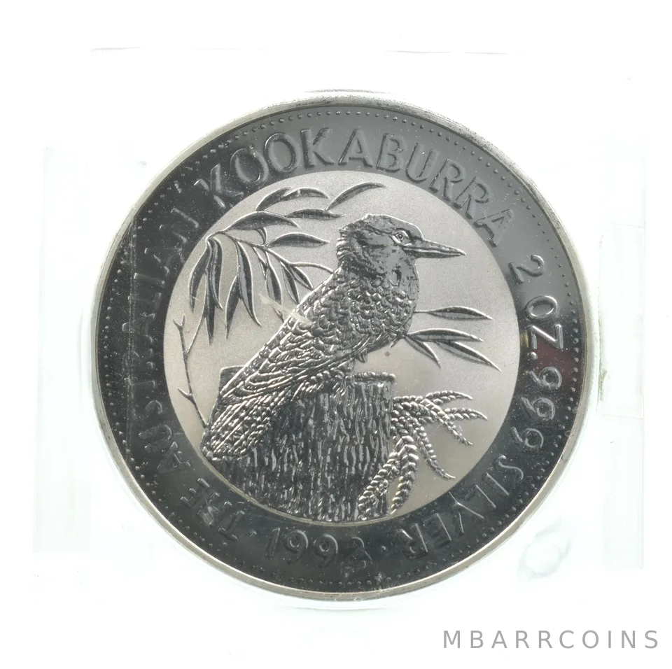 1992 Australia 2 Dollars Silver Kookaburra 2 Oz Silver Sealed *6639