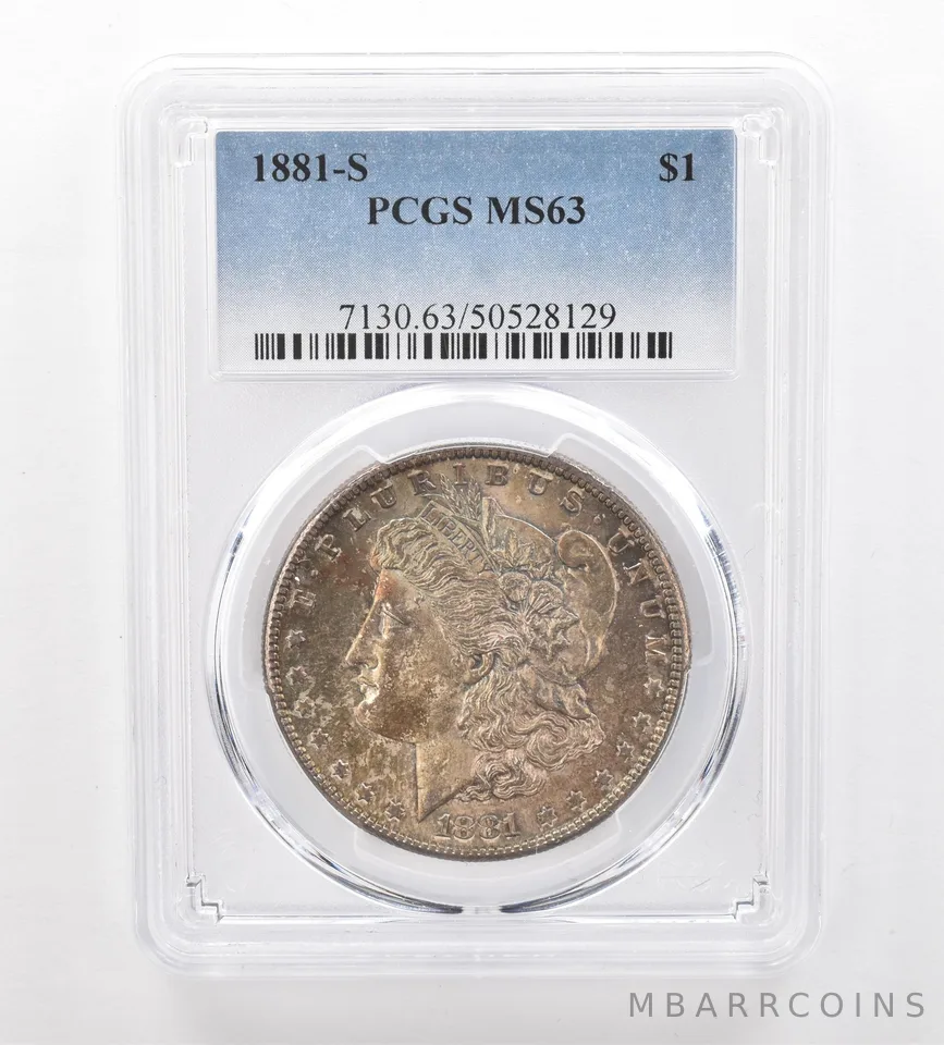 1881-S Morgan Silver Dollar MS63 PCGS Beautiful Tone *7469
