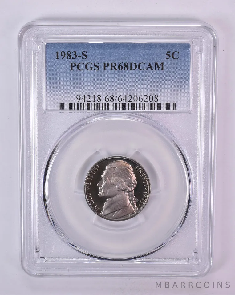 1983-S Jefferson Nickel PR68 DCAM PCGS Blue Label