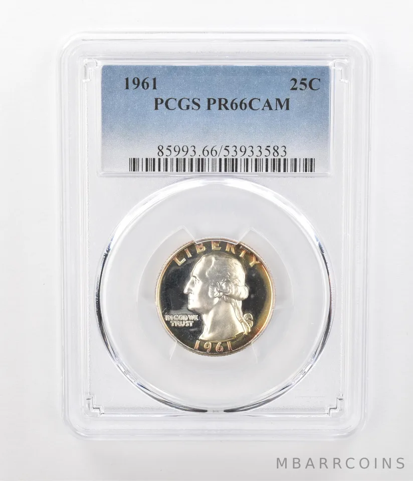 1961 Washington Quarter PR66 CAM PCGS Peripheral Tone *1118