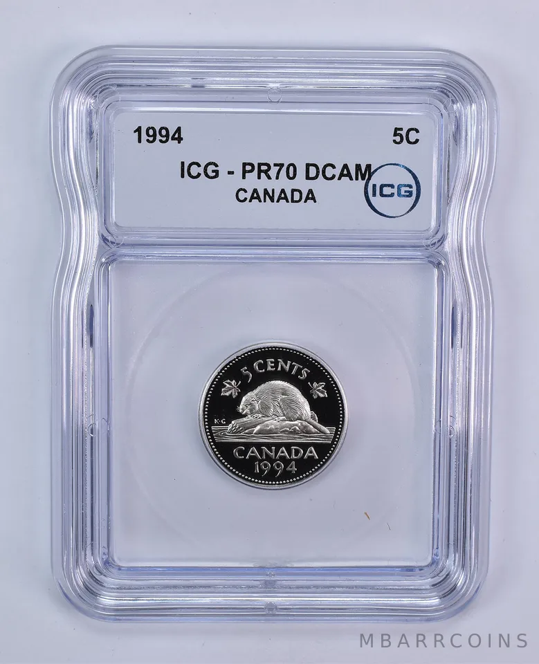 1994 Canada 5 Cents Beaver PR70 DCAM ICG