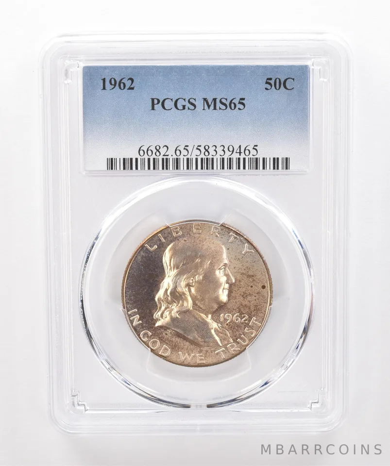 1962 Franklin Half Dollar MS65 PCGS Beautiful Tone *1925