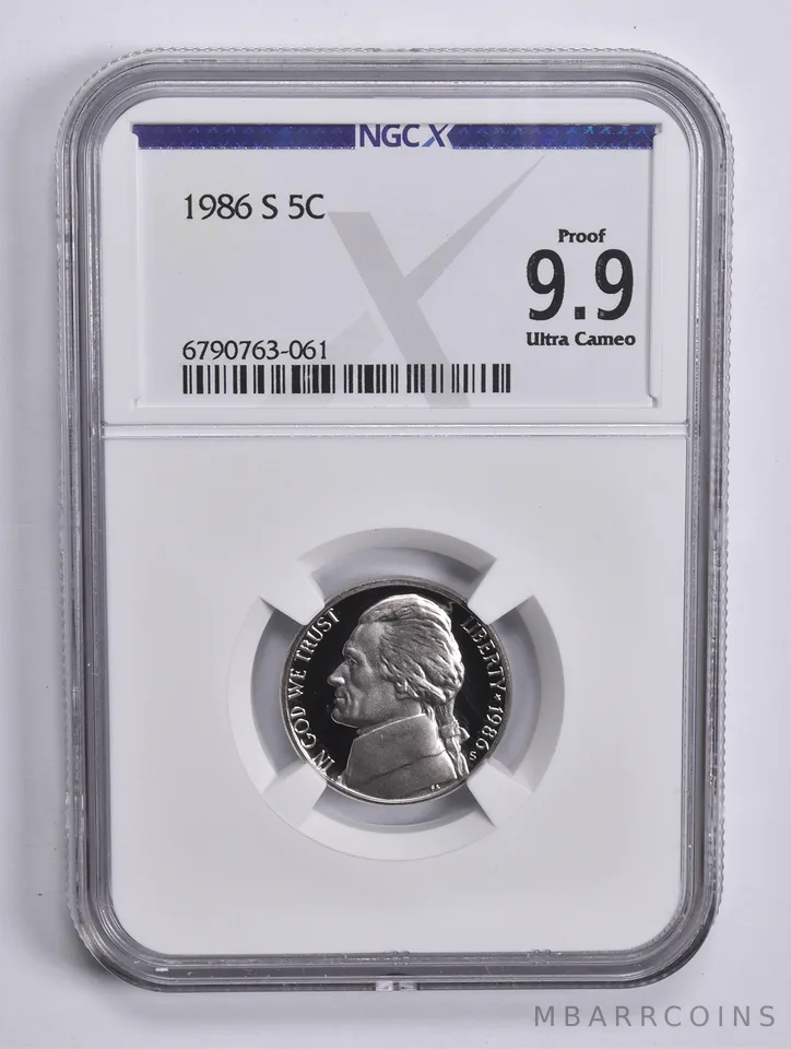 1986-S Jefferson Nickel Proof 9.9 UCAM NGC X NGCX